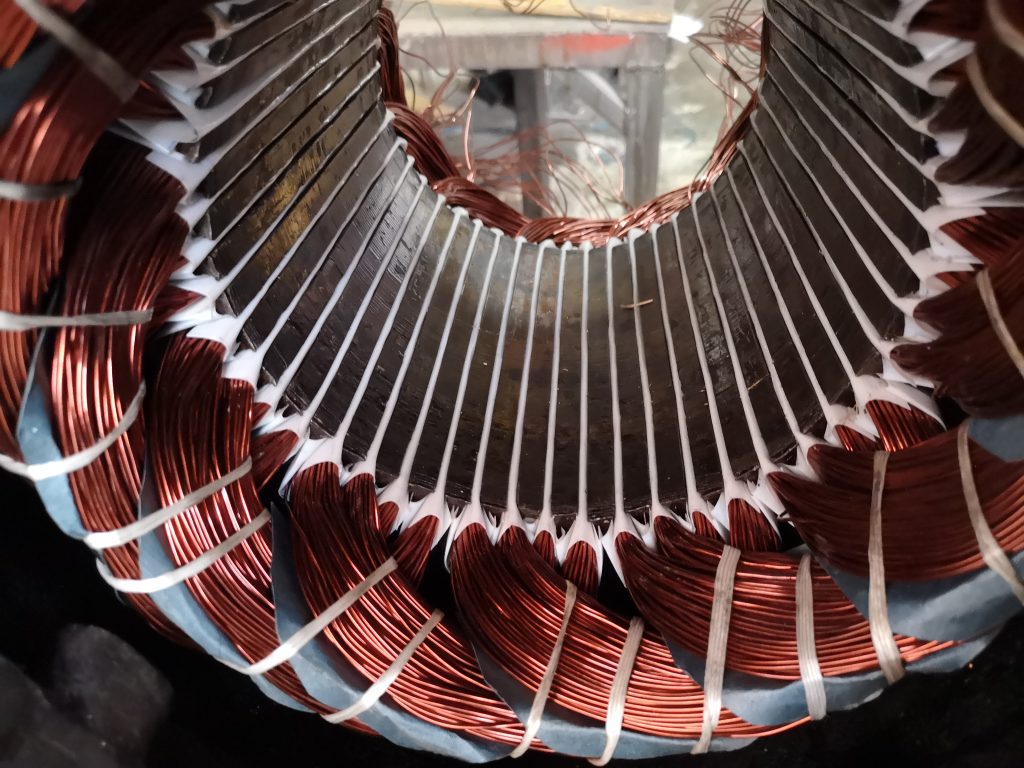Electric Motor Stator With Winding Coil - View Of Inside